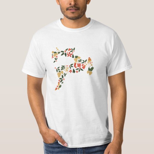 Christmas Reindeer Collage – Festive Holida Tシャツ (正面)