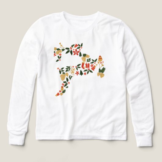 Christmas Reindeer Collage Hoodie – Festive Holida (デザイン正面)