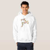 Christmas Reindeer Collage Hoodie – Festive Holida パーカ (正面フル)