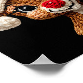 Christmas Reindeer Crochet Cute Merry Christmas Re ポスター (角)