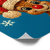 Christmas Reindeer Crochet Cute Merry Christmas Re ポスター (角)