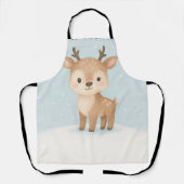 christmas reindeer cute festive cooking エプロン (正面)