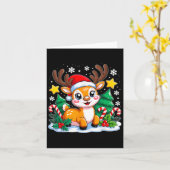 Christmas Reindeer Funny Xmas Squad Boys Girls Tod カード (黄色い花)