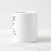 Christmas Reindeer holiday Mug, Custom winter  ジャンボコーヒーマグカップ (正面)
