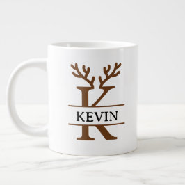 Christmas Reindeer holiday Mug, Custom winter  ジャンボコーヒーマグカップ