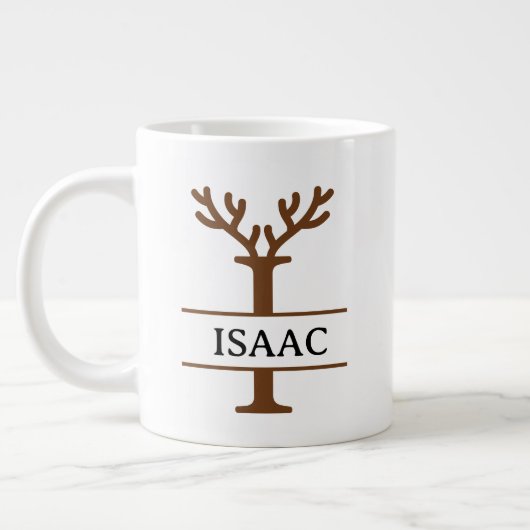 Christmas Reindeer holiday Mug, Custom winter ジャンボコーヒーマグカップ (左)