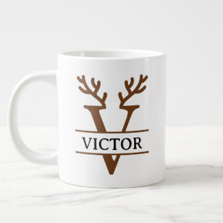 Christmas Reindeer holiday Mug, Custom winter ジャンボコーヒーマグカップ