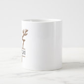 Christmas Reindeer holiday Mug, Custom winter  ジャンボコーヒーマグカップ (正面)