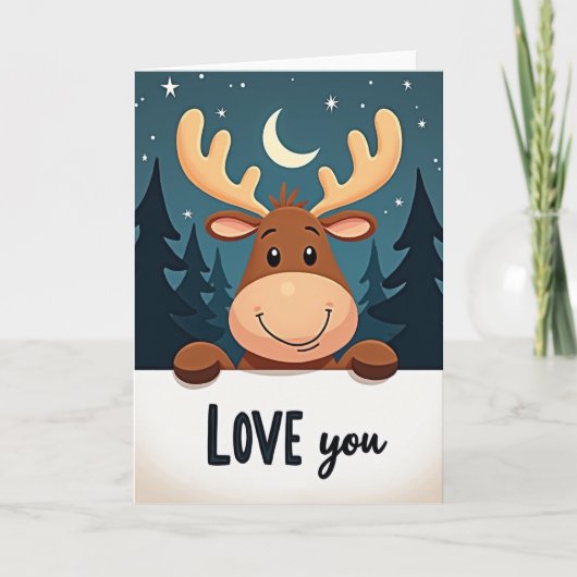 Christmas Reindeer Love Card カード (正面)