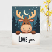 Christmas Reindeer Love Card カード (黄色い花)