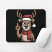 Christmas Reindeer Middle Finger Sarcastic Xmas Fu マウスパッド (マウス)