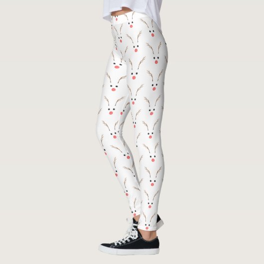 Christmas Reindeer minimal leggings レギンス (左)