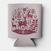 Christmas Reindeer Nordic Folk Art Scandinavian 缶クーラー (正面)