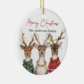 Christmas Reindeer Ornament | Custom Name セラミックオーナメント (右)