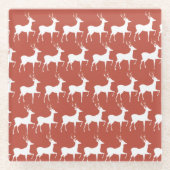 Christmas Reindeer Pattern Glass Coaster	 ガラスコースター (正面)
