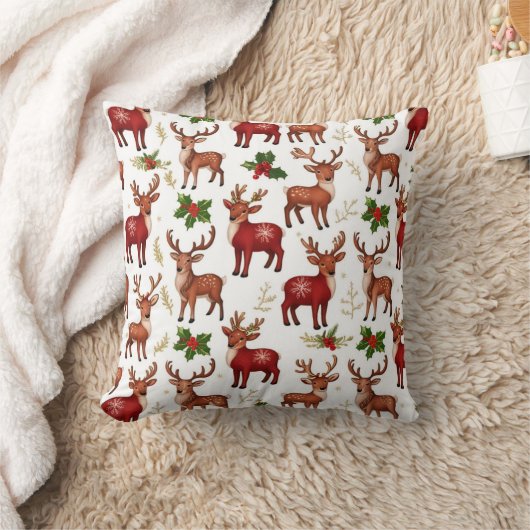 Christmas reindeer pillows クッション (ブランケット)