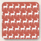 Christmas Reindeer Plastic Coaster Holiday コースター (正面)