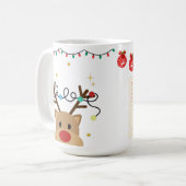 Christmas Reindeer – Powered by Hot Cocoa & Cheer コーヒーマグカップ (正面左)