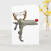 Christmas Reindeer Speculum Nurse Obgyn Obstetrics カード (黄色い花)