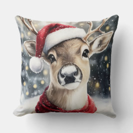 Christmas Reindeer Throw Pillow クッション