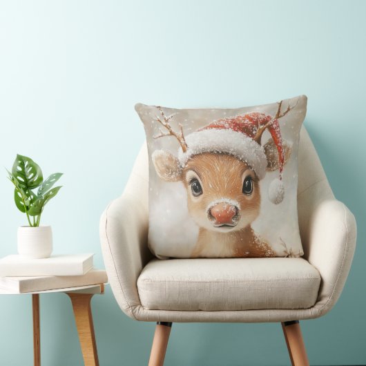 Christmas Reindeer Throw Pillow クッション (椅子)