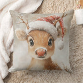 Christmas Reindeer Throw Pillow クッション (ブランケット)
