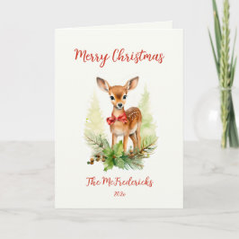Christmas Reindeer Vintage Holiday カード