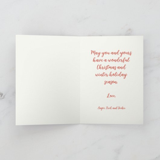 Christmas Reindeer Vintage Holiday カード (内部)