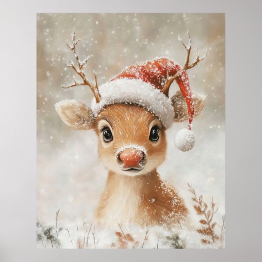 Christmas Reindeer Wall Art ポスター (正面)