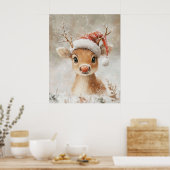 Christmas Reindeer Wall Art ポスター (キッチン)