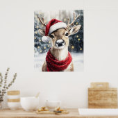 Christmas Reindeer Wall Art ポスター (キッチン)