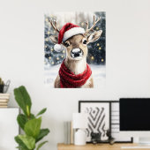 Christmas Reindeer Wall Art ポスター (ホームオフィス)