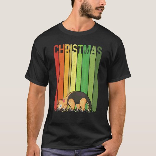 Christmas Retro Aardvark Cute Group Matching Xmas  Tシャツ (正面)