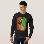 Christmas Retro Boxer Dog Cute Group Matching Xmas スウェットシャツ (正面フル)