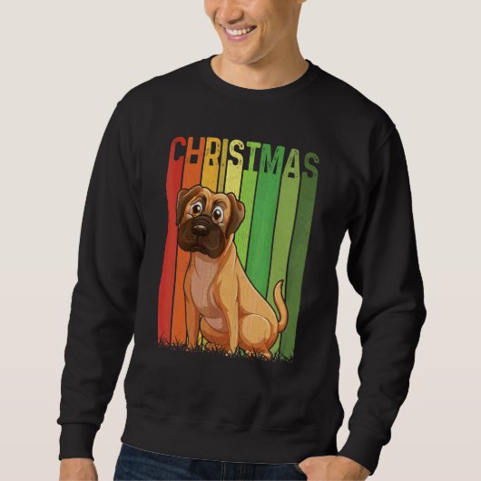 Christmas Retro Boxer Dog Cute Group Matching Xmas スウェットシャツ (正面)