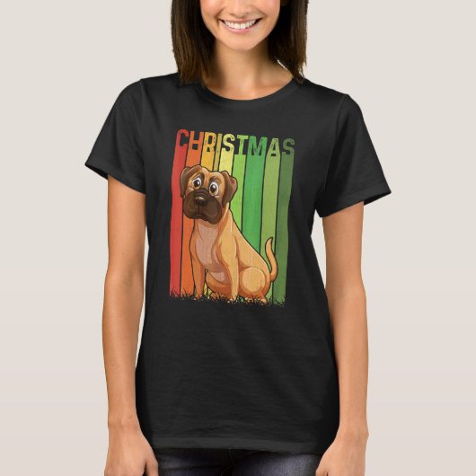 Christmas Retro Boxer Dog Cute Group Matching Xmas Tシャツ (正面)