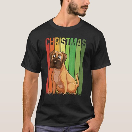 Christmas Retro Boxer Dog Cute Group Matching Xmas Tシャツ (正面)