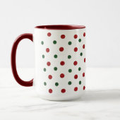 Christmas Retro Dots Pattern Red Green マグカップ (左)