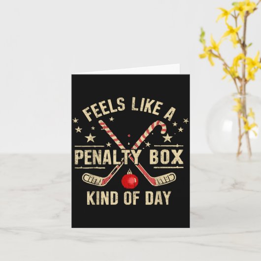Christmas Retro Feels Like A Penalty Box Kind Of D カード (黄色い花)