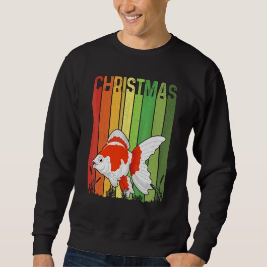 Christmas Retro Fish Cute Group Matching Xmas Holi スウェットシャツ (正面)