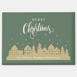 Christmas Retro Houses | Real Estate Personalized  マグネット