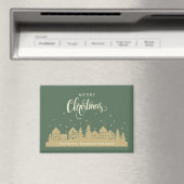 Christmas Retro Houses | Real Estate Personalized  マグネット (インサイチュ (食洗機))