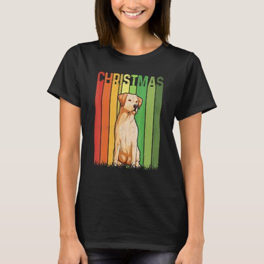 Christmas Retro Labrador Dog Group Matching Xmas H Tシャツ (正面)