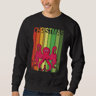 Christmas Retro Octopus Cute Group Matching Xmas H スウェットシャツ