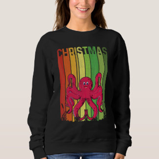 Christmas Retro Octopus Cute Group Matching Xmas H スウェットシャツ