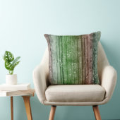 Christmas Retro Red Green Rustic Wood Texture クッション (椅子)