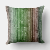 Christmas Retro Red Green Rustic Wood Texture クッション (裏面)