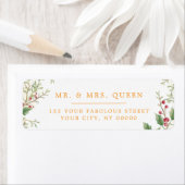 Christmas Return Address holly berries ラベル (インサイチュ)