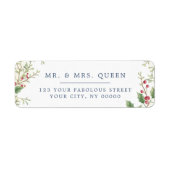 Christmas Return Address holly berries ラベル (正面)