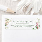 Christmas Return Address holly berries ラベル (インサイチュ)